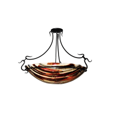 Metro Fusion 3 Light 24" Wide Semi Flush Ceiling Fixture with Multi-colored Glass Shade
