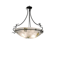 Metro Fusion 3 Light 30" Wide Semi Flush Ceiling Fixture with White Glass Shade