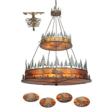 Wildlife at Pine Lake 12 Light 72" Wide Drum Chandelier