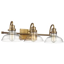 3 Light 26" Wide Bathroom Vanity Light with Glass Shades