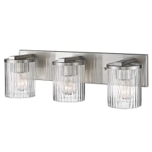 3 Light 22" Wide Bathroom Vanity Light with Glass Shades