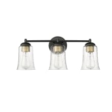 Abilene 3 Light 22" Wide Vanity Light with Water Glass Shades