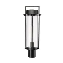 Russell 22" Tall Post Light with Clear Glass Shade