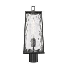 Dutton 21" Tall Post Light with Water Glass Shade