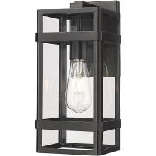 Payton 14" Tall Outdoor Wall Sconce with Clear Glass Shade - ADA Compliant