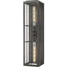 Jaxson 2 Light 24" Tall Outdoor Wall Sconce with Seedy Glass Shade - ADA Compliant