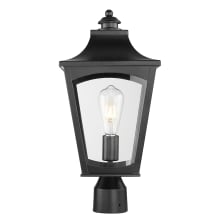 Curry 20" Tall Post Light with Clear Glass Shade