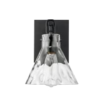 Barlon 9" Tall Bathroom Sconce with Water Glass Shade