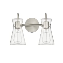 Camellia 2 Light 13" Wide Vanity Light with Clear Glass Shades