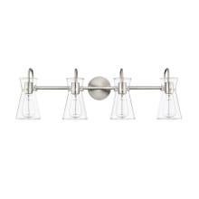 Camellia 4 Light 31" Wide Vanity Light with Clear Glass Shades