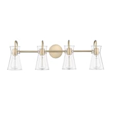 Camellia 4 Light 31" Wide Vanity Light with Clear Glass Shades