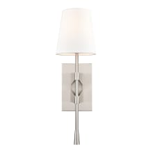 20" Tall Wall Sconce with Linen Shade - ADA Compliant