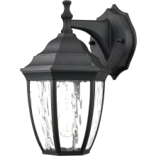 11" Tall Outdoor Wall Sconce with Water Glass Shade - ADA Compliant