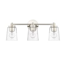 Lauryn 3 Light 22" Wide Vanity Light with Seedy Glass Shades