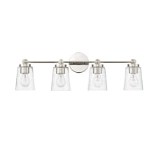 Lauryn 4 Light 31" Wide Vanity Light with Seedy Glass Shades