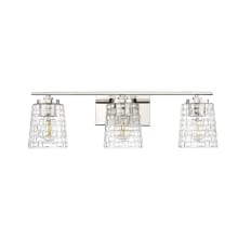 Saben 3 Light 23" Wide Vanity Light with Patterned Glass Shades