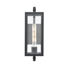 Messi 14" Tall Outdoor Wall Sconce with Clear Glass Shade - ADA Compliant