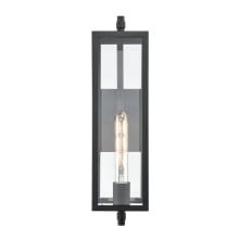 Messi 18" Tall Outdoor Wall Sconce with Clear Glass Shade - ADA Compliant