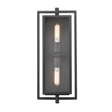 Rankin 2 Light 20" Tall Outdoor Wall Sconce with Clear Glass Shade - ADA Compliant