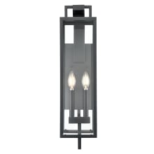 Lamont 2 Light 24" Tall Outdoor Wall Sconce with Clear Glass Shade - ADA Compliant
