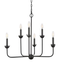 Freesia 6 Light 26" Wide Taper Candle Style Chandelier