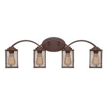 Akron 4 Light 30" Wide Vanity Light with Mesh Style Metal Shades