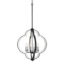 6 Light 24" Wide Taper Candle Pendant