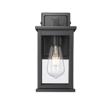 Bowton II 13" Tall Outdoor Wall Sconce with Clear Glass Shade - ADA Compliant