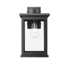 Bowton II 15" Tall Outdoor Wall Sconce with Clear Glass Shade - ADA Compliant