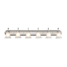 6 Light 48" Wide Vanity Light with Frosted Glass Shades