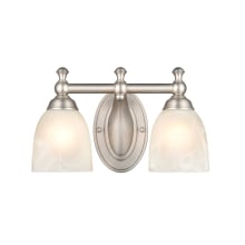 2 Light 13" Wide Vanity Light with Frosted Glass Shades