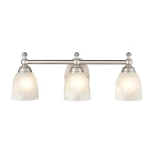 3 Light 22" Wide Vanity Light with Frosted Glass Shades