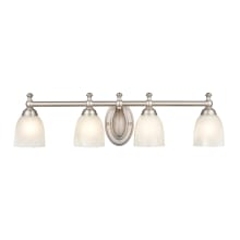 4 Light 30" Wide Vanity Light with Frosted Glass Shades