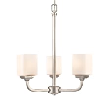 Eddison 3 Light 19" Wide Chandelier with Frosted Opal Shades