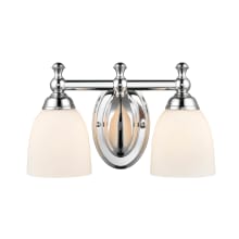 2 Light 13" Wide Vanity Light with Frosted Glass Shades