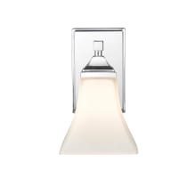 12" Tall Bathroom Sconce with Frosted Glass Shade