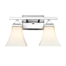 2 Light 14" Wide Vanity Light with Frosted Glass Shades