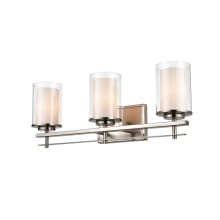 Huderson 3 Light 23" Wide Bathroom Vanity Light with Clear Glass Shades