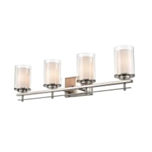Huderson 4 Light 31" Wide Bathroom Vanity Light with Clear Glass Shades