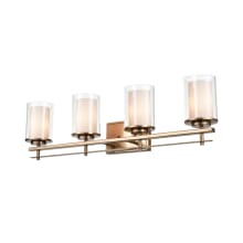 Huderson 4 Light 31" Wide Bathroom Vanity Light with Clear Glass Shades