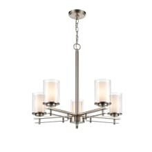 Huderson 5 Light 26" Wide Chandelier with Clear Glass Shades