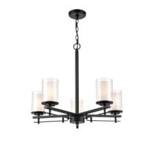 Huderson 5 Light 26" Wide Chandelier with Clear Glass Shades