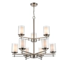 Huderson 9 Light 29" Wide Chandelier with Clear Glass Shades