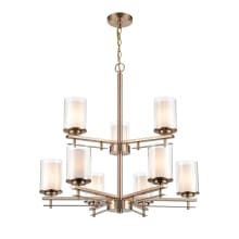 Huderson 9 Light 29" Wide Chandelier with Clear Glass Shades
