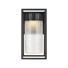 15" Tall LED Outdoor Wall Sconce with Crackle Glass Shade - ADA Compliant
