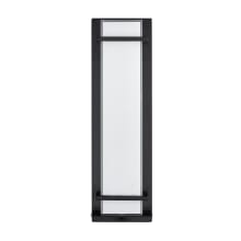 20" Tall LED Outdoor Wall Sconce with Frosted Glass Shade and Full Backplate - ADA Compliant