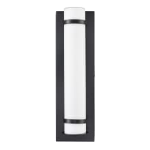 20" Tall LED Outdoor Wall Sconce with Cylinder Frosted Glass Shade - ADA Compliant