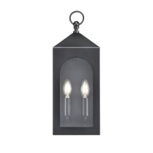 Bratton 2 Light 19" Tall Outdoor Wall Sconce with Clear Glass Shade - ADA Compliant