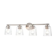 4 Light 34" Wide Bathroom Vanity Light with Clear Glass Shades