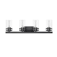 Lunden 4 Light 30" Wide Vanity Light with Clear Glass Shades